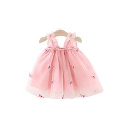 Girl Applique Net A-Line Mini Dress