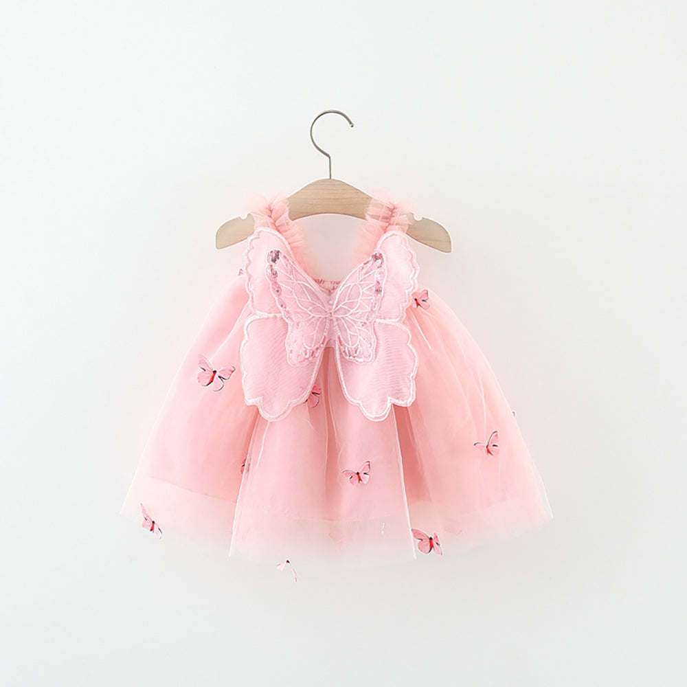 Girl Applique Net A-Line Mini Dress