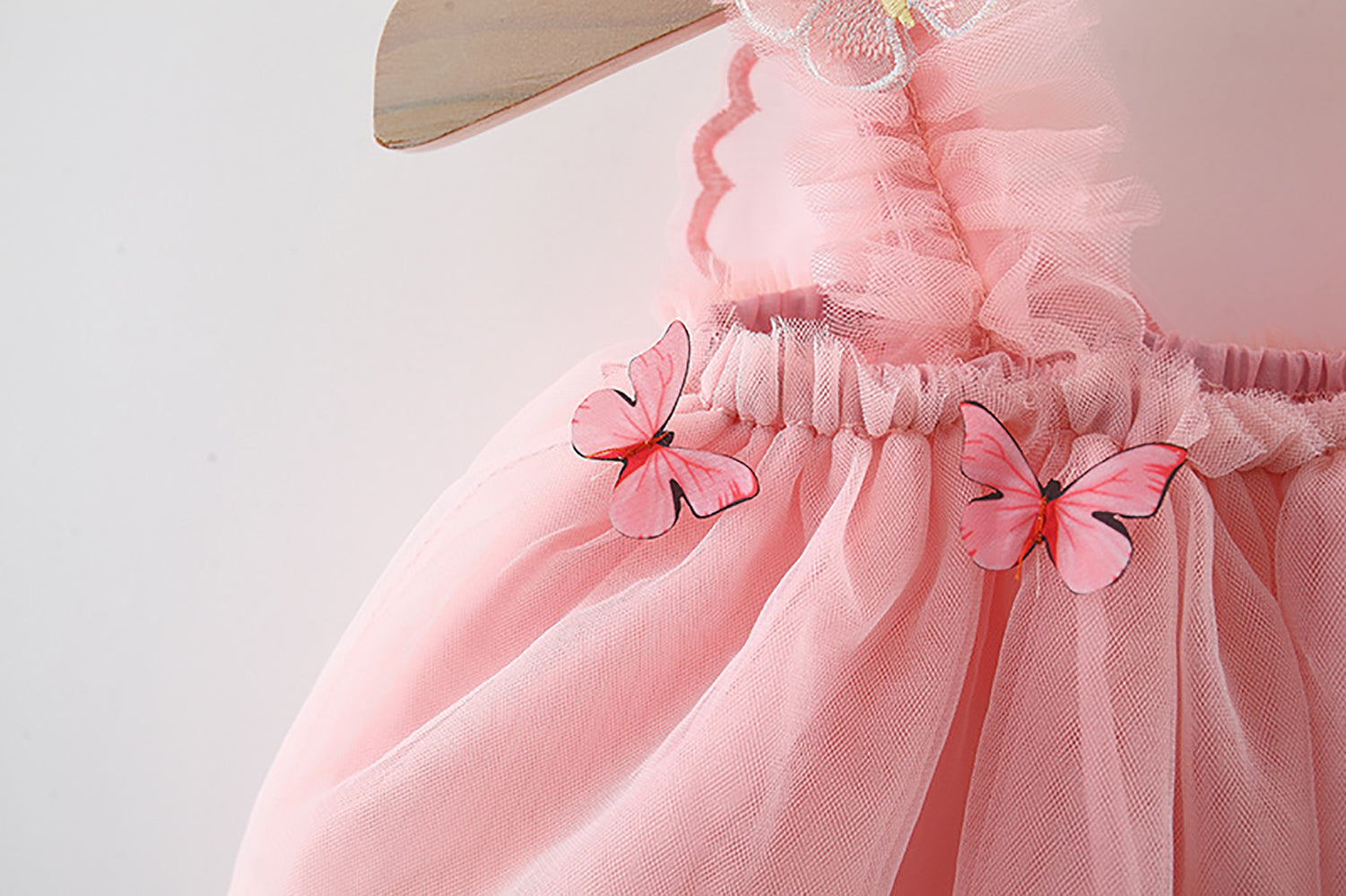 Girl Applique Net A-Line Mini Dress