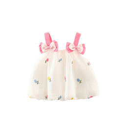 Girls Floral Embroidered A-Line Mini Dress