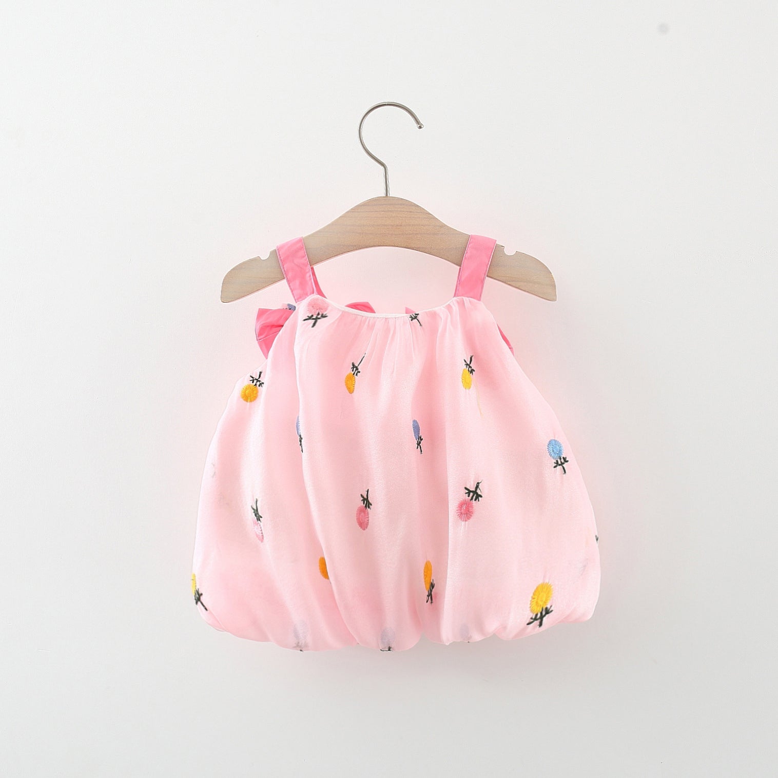 Girls Floral Embroidered A-Line Mini Dress