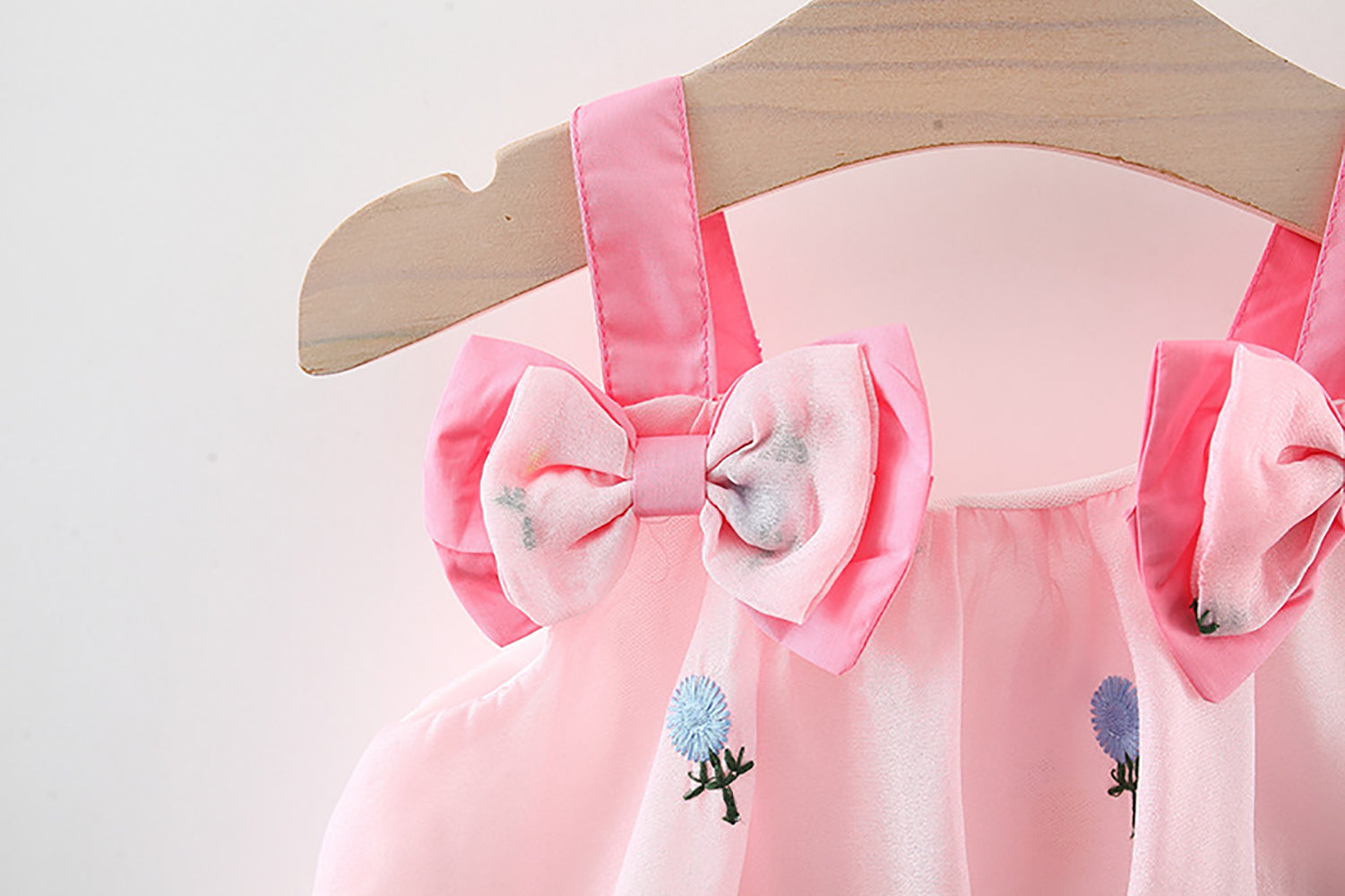 Girls Floral Embroidered A-Line Mini Dress