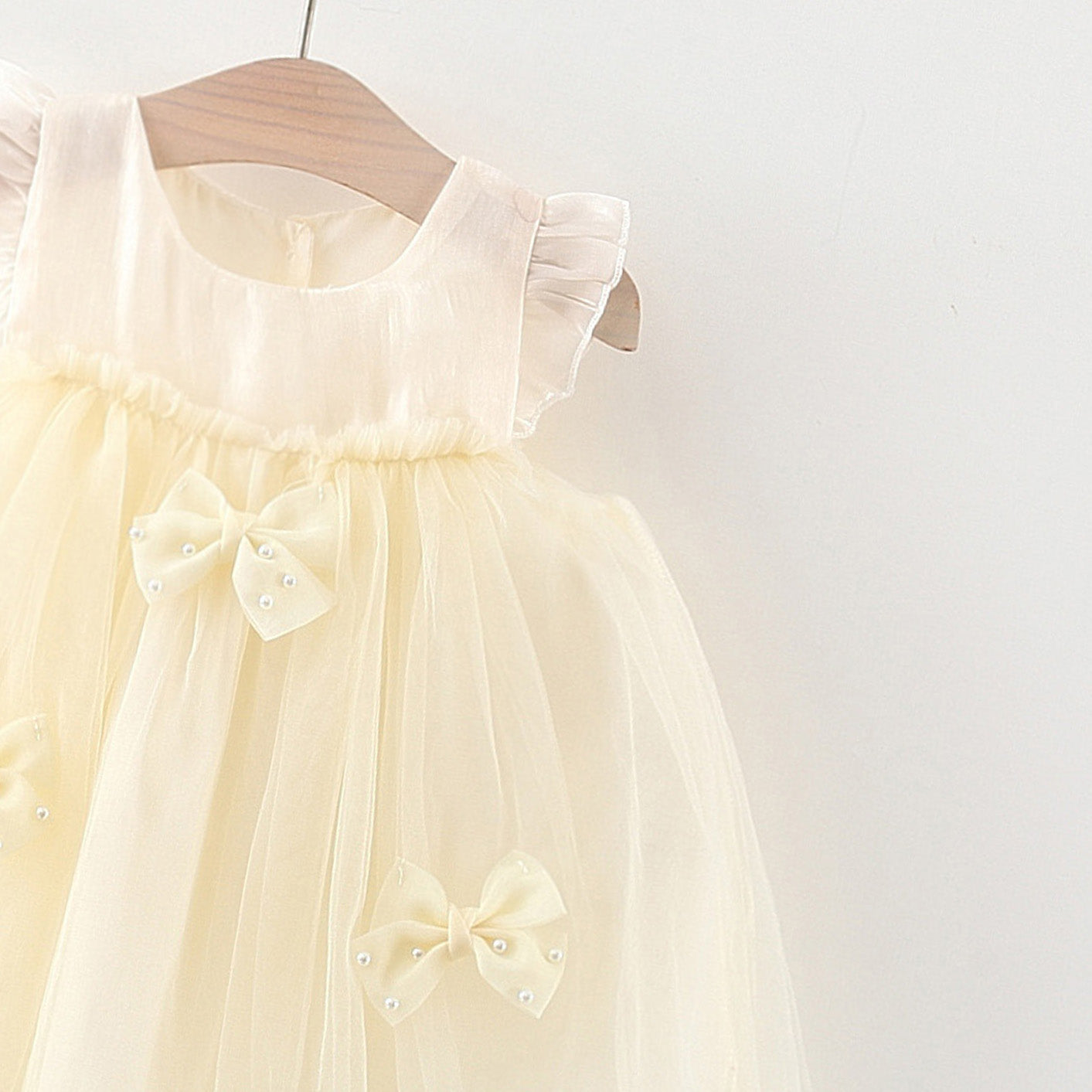 Girls Solid Round Neck Gathered or Pleated A-Line Dress