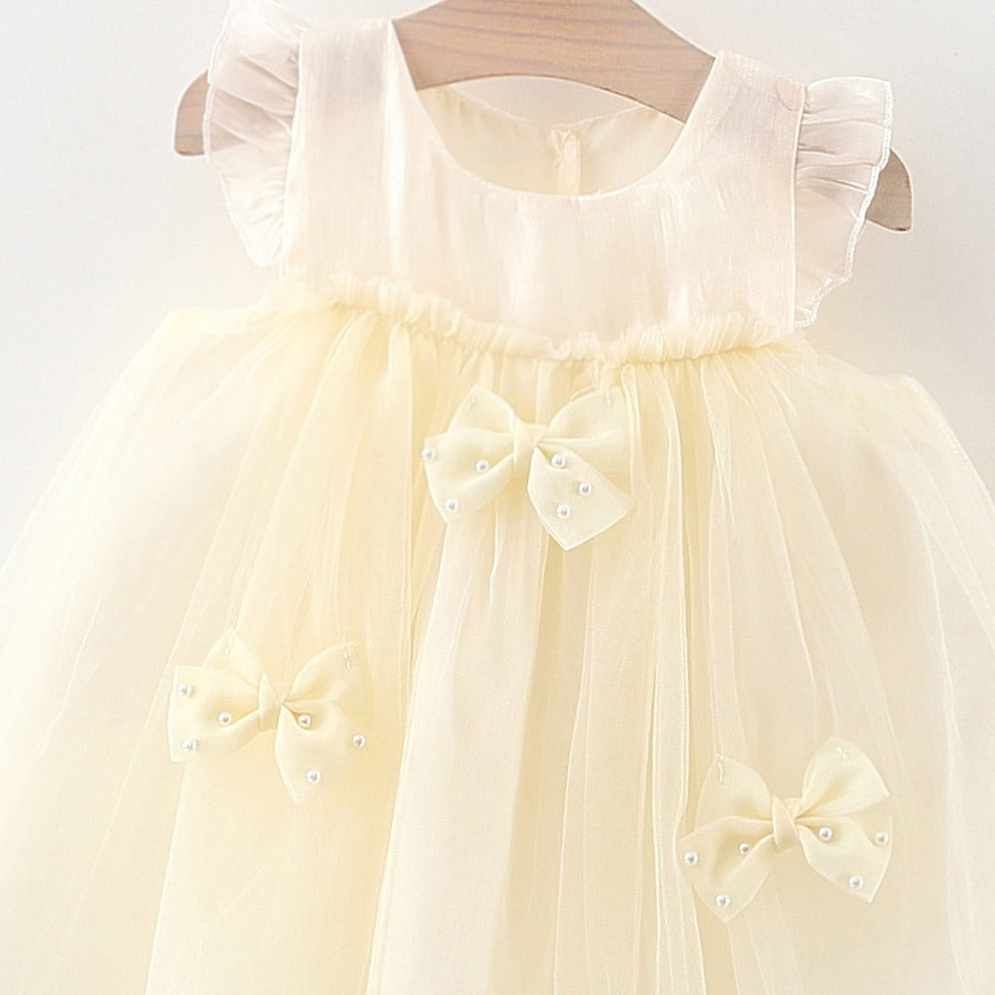 Girls Solid Round Neck Gathered or Pleated A-Line Dress