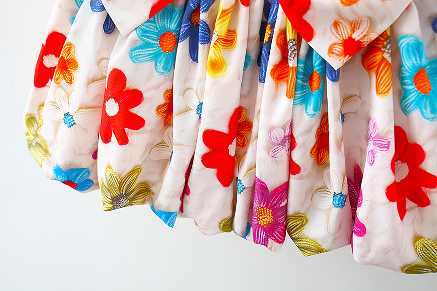 Girls Floral Printed Flutter Sleeve A-Line Dress