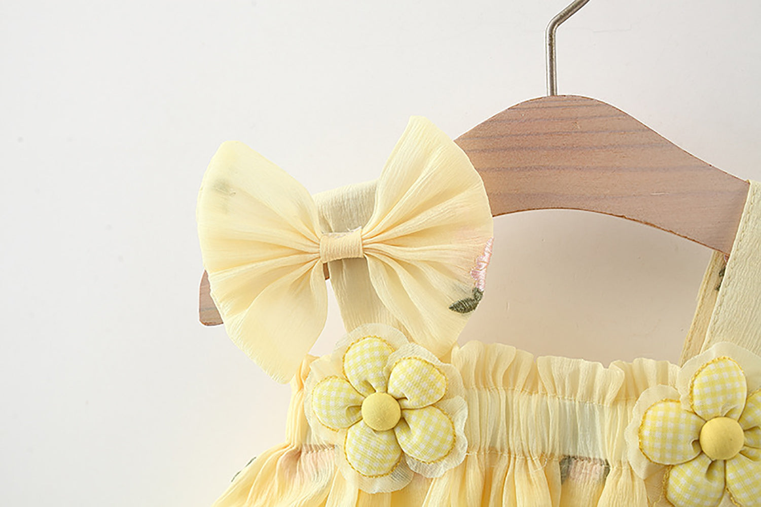 Girls Cotton Floral Embroidered A-Line Dress