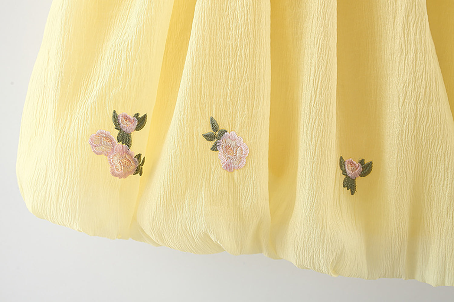 Girls Cotton Floral Embroidered A-Line Dress