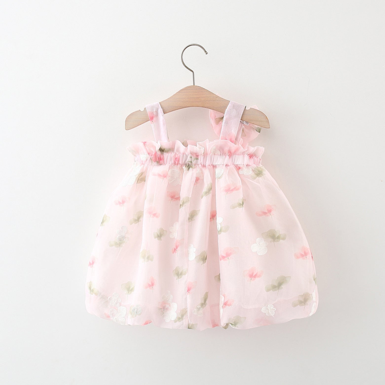 Girls Floral Print A-Line Cotton Dress