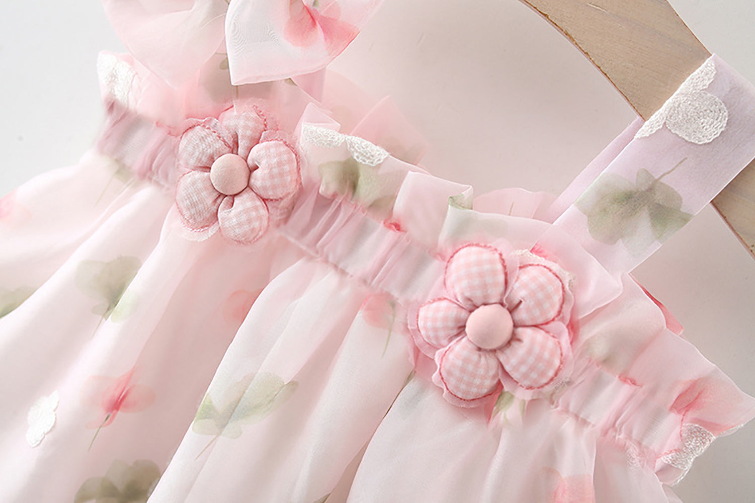 Girls Floral Print A-Line Cotton Dress