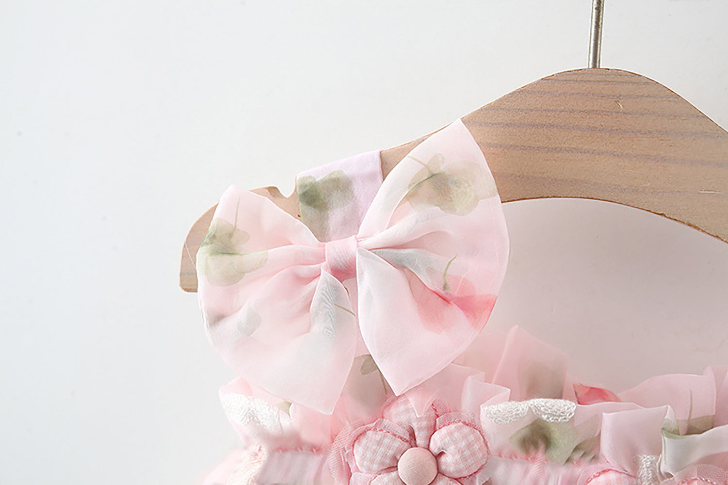 Girls Floral Print A-Line Cotton Dress