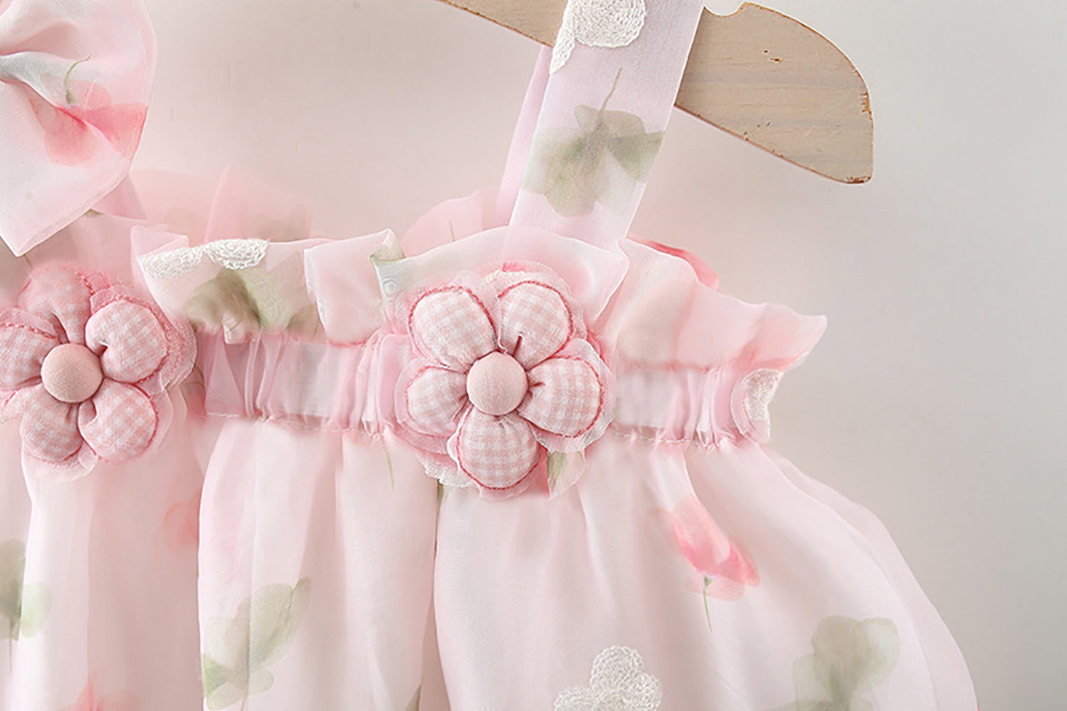Girls Floral Print A-Line Cotton Dress