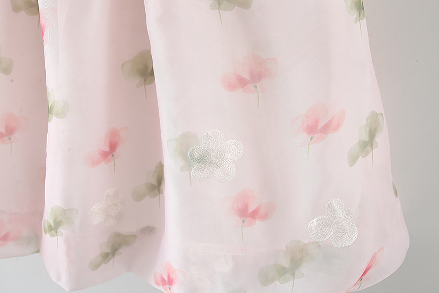 Girls Floral Print A-Line Cotton Dress