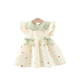 Print Flared Sleeve A-Line Dress