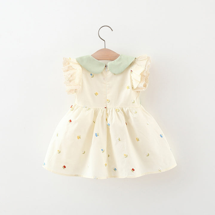 Print Flared Sleeve A-Line Dress