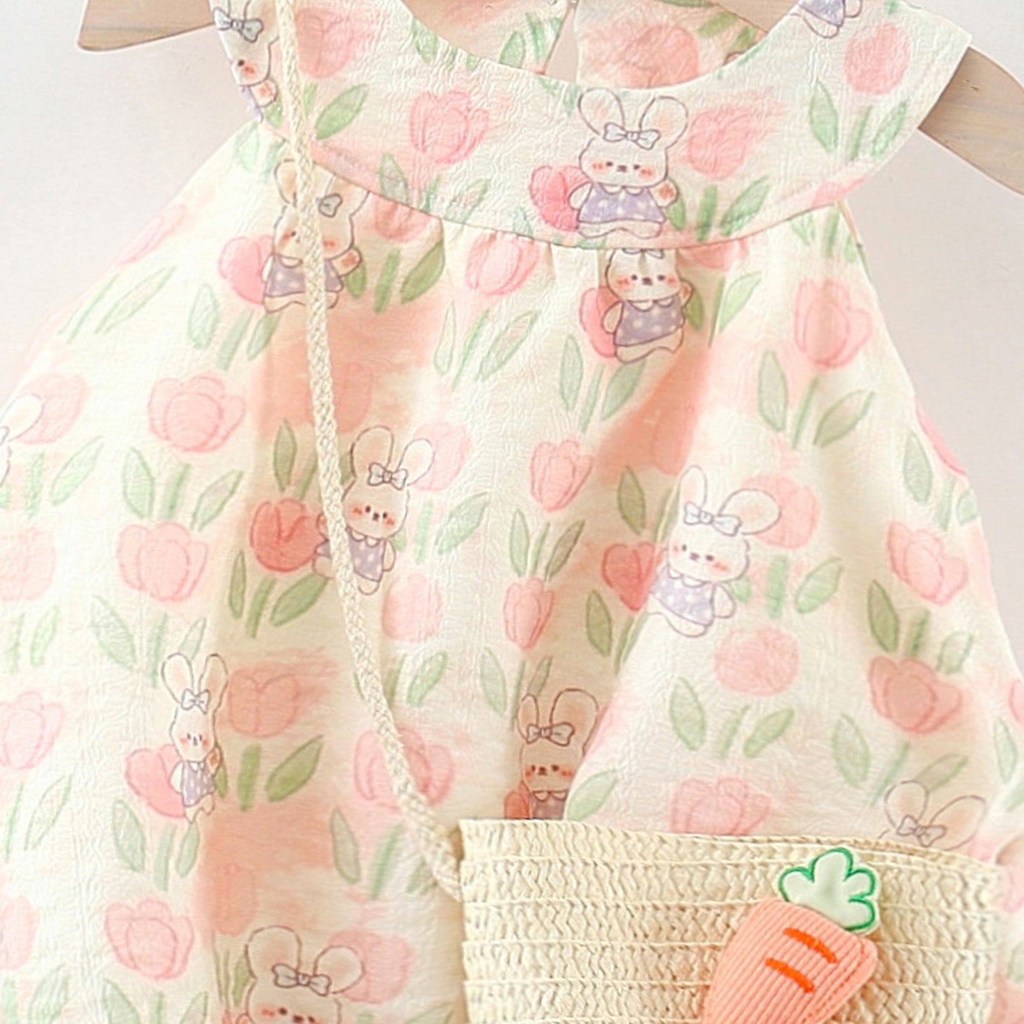 Girls Floral Printed Round Neck Gathered or Pleated A-Line Dress