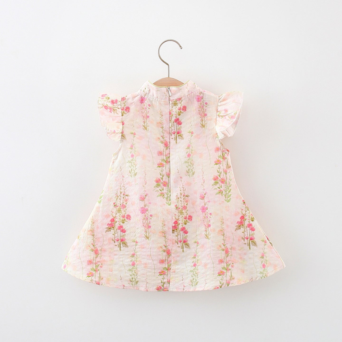 Girls Floral Printed Flared Sleeves A-Line Dress