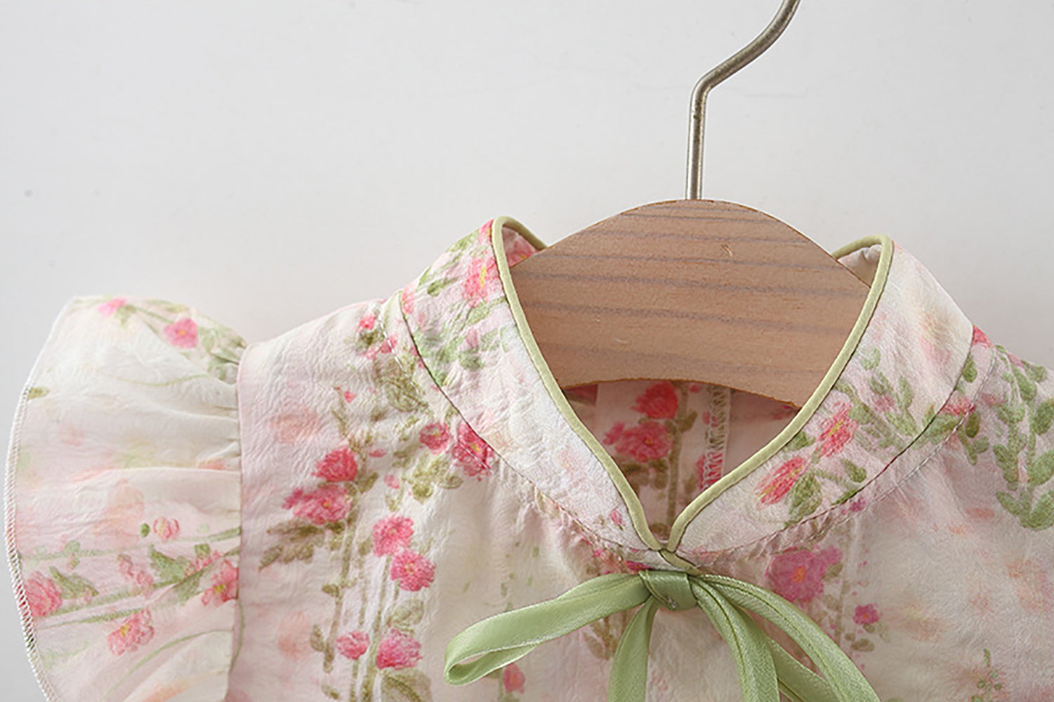 Girls Floral Printed Flared Sleeves A-Line Dress