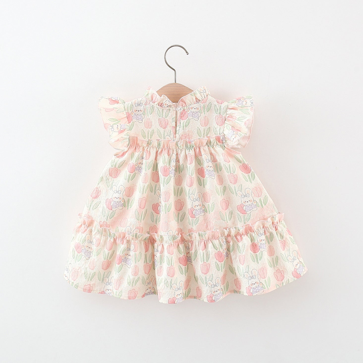 Floral Print Flared Sleeve A-Line Mini Dress