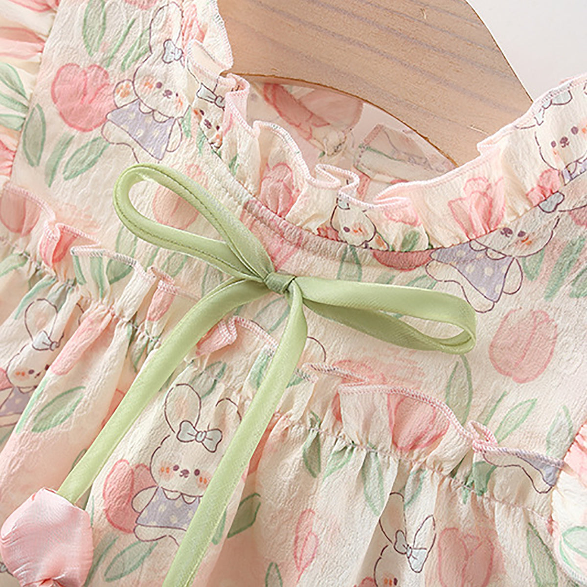 Floral Print Flared Sleeve A-Line Mini Dress