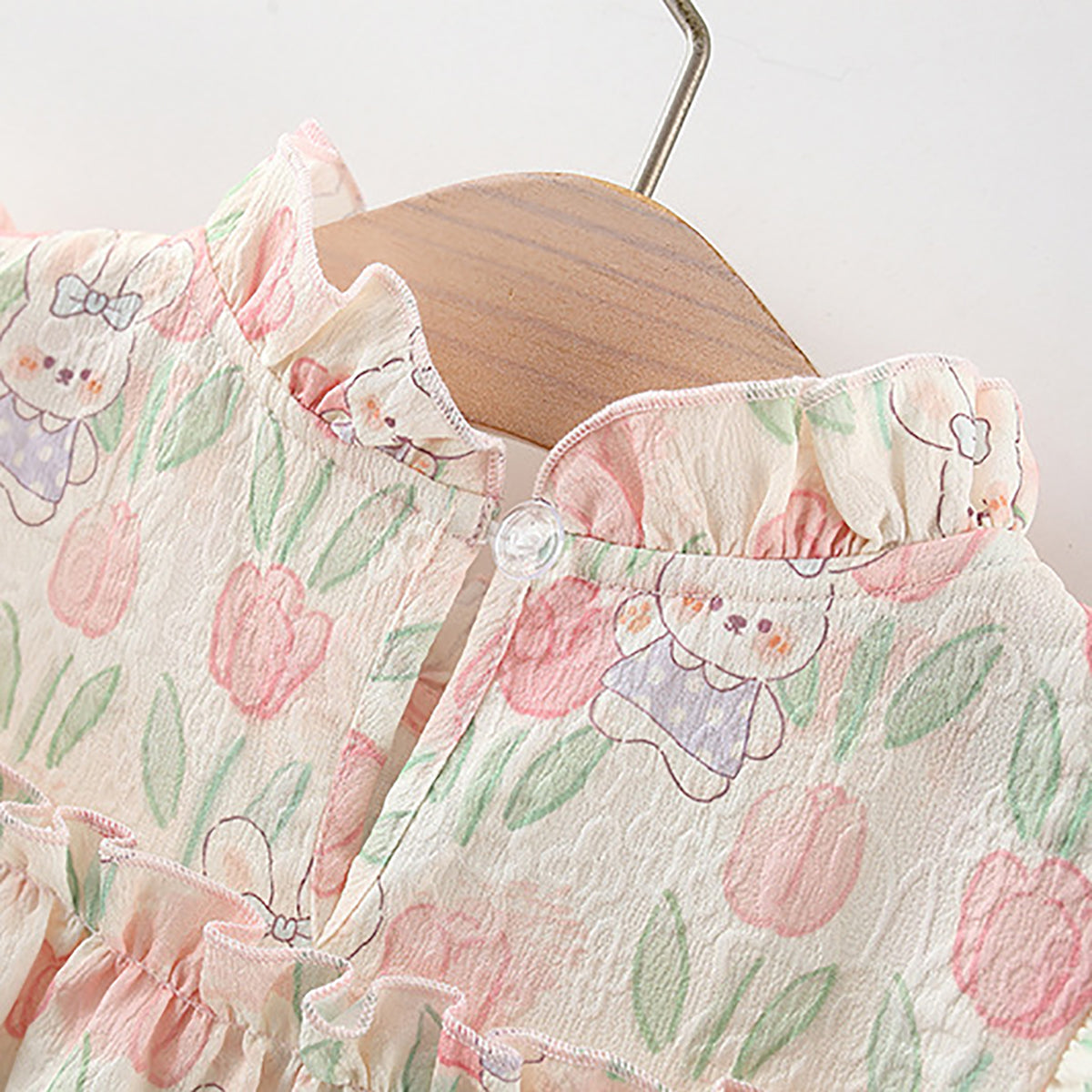 Floral Print Flared Sleeve A-Line Mini Dress
