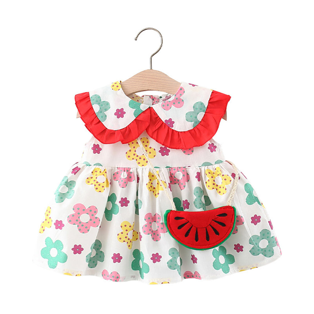 Girls Cotton Round Neck Fit and Flare Dresses