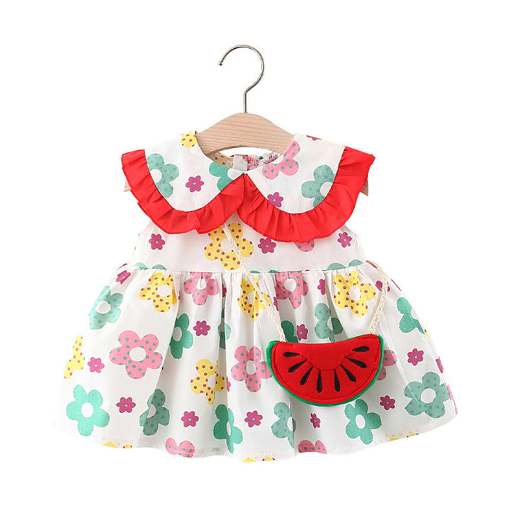 Girls Cotton Round Neck Fit and Flare Dresses