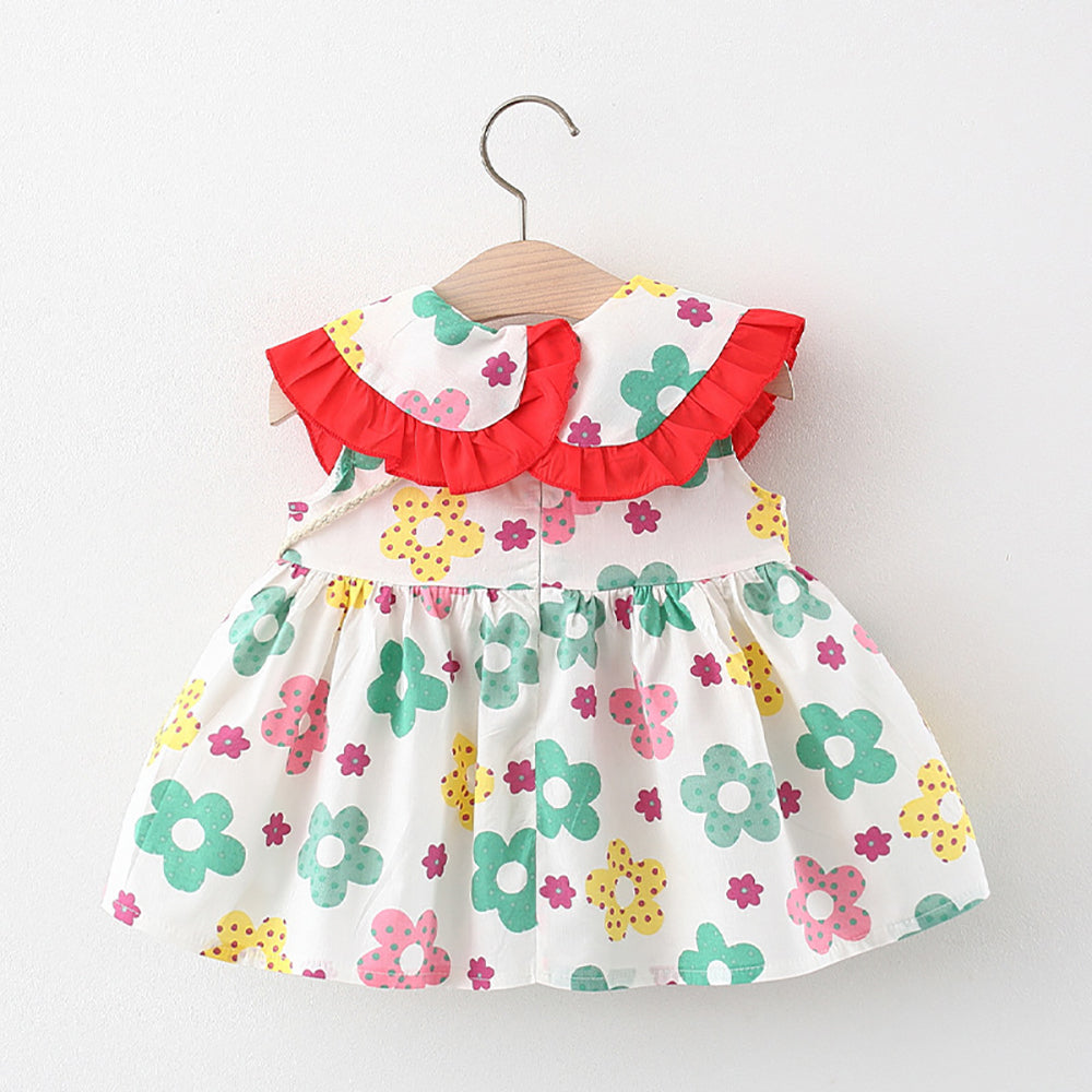 Girls Cotton Round Neck Fit and Flare Dresses