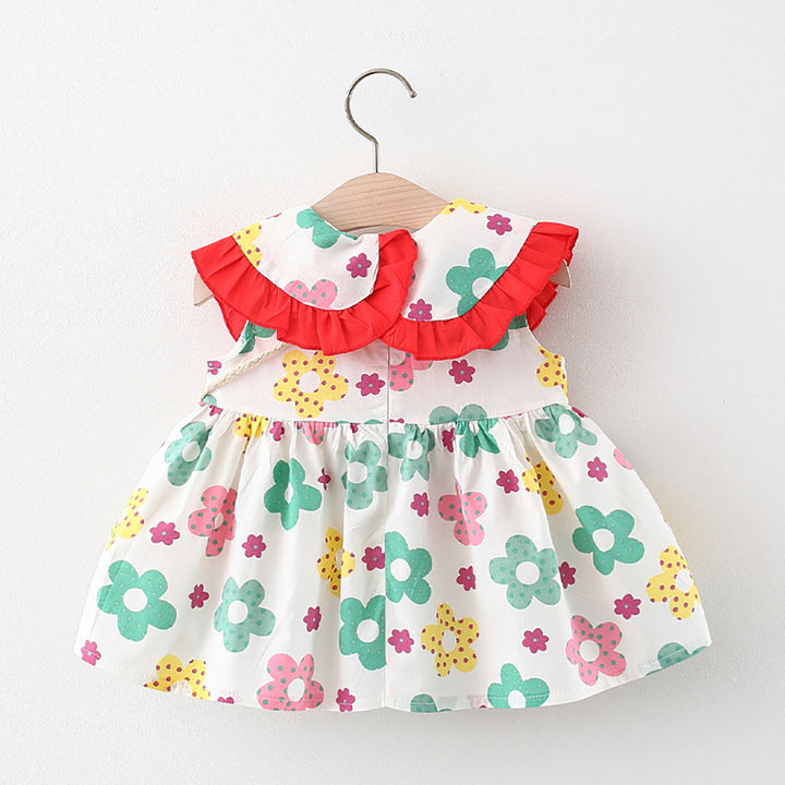 Girls Cotton Round Neck Fit and Flare Dresses