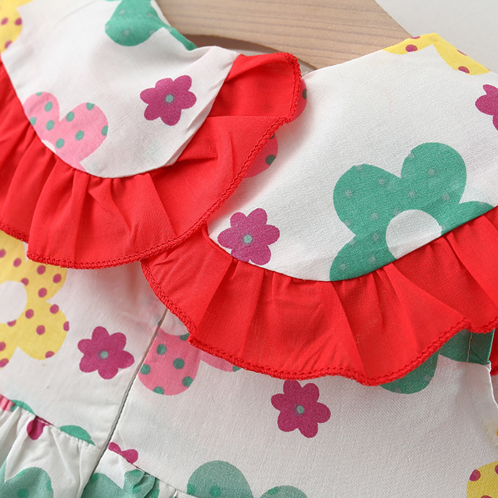 Girls Cotton Round Neck Fit and Flare Dresses