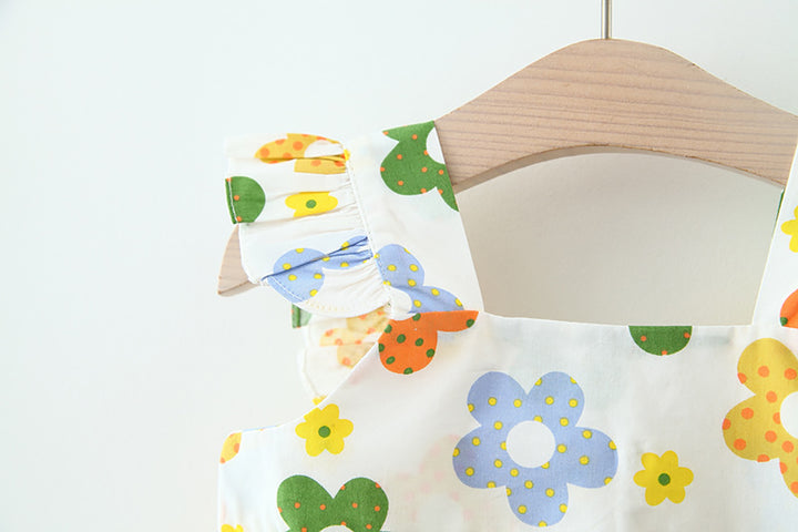 Girls Floral Print A-Line Dress