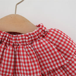 Girls Self Design Round Neck Sleeveless Top With Skirt