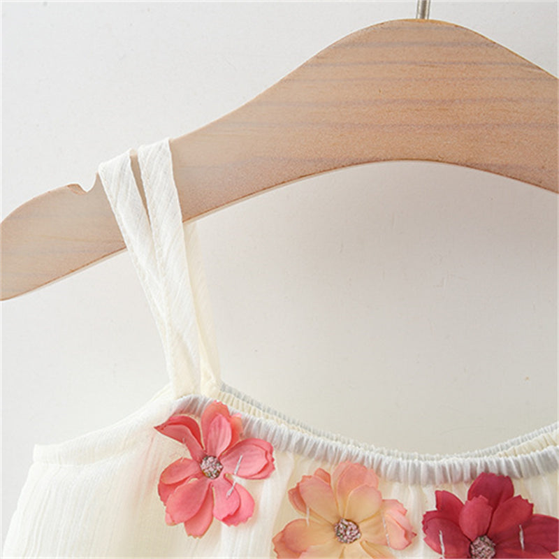 Girls Solid Square Neck Gathered or Pleated Cotton A-Line Dress