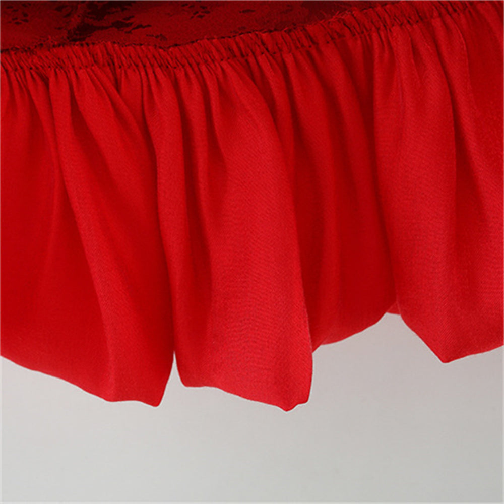 Girls Solid Round Neck Gathered or Pleated A-Line Dress