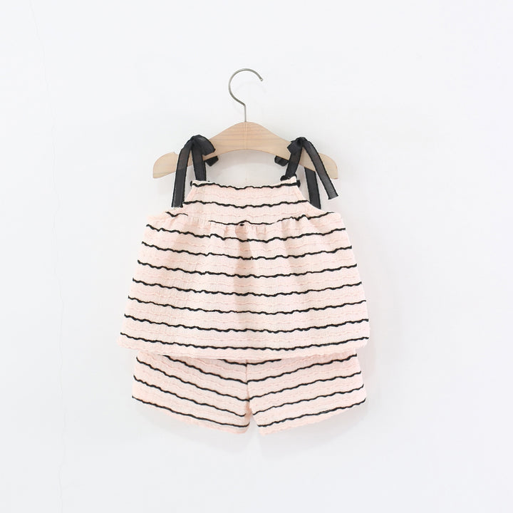 Striped Top and Shorts Set
