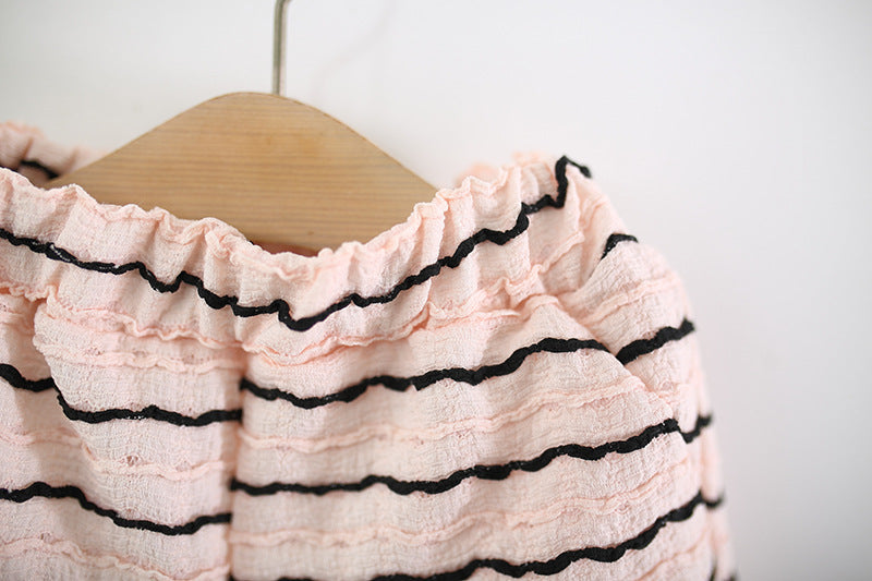 Striped Top and Shorts Set