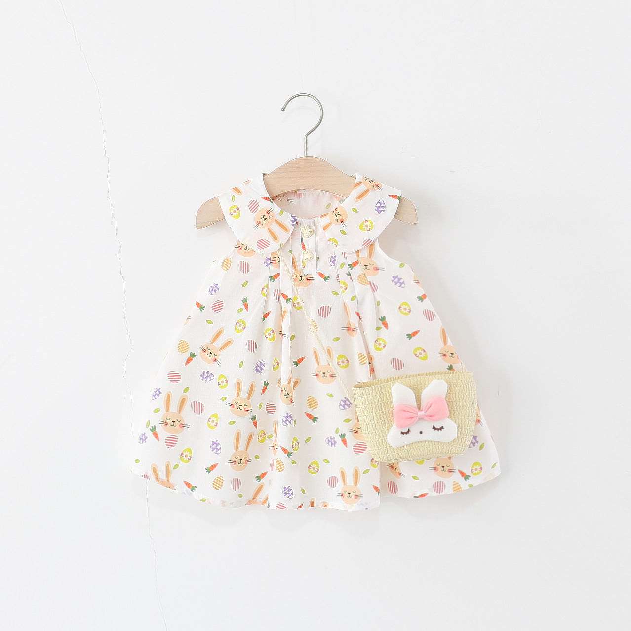 Girls Graphic Printed Gathered or Pleated Cotton A-Line Dress