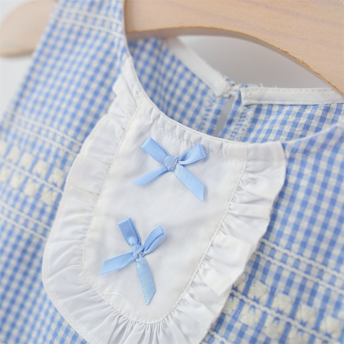 Girls Checked Round Neck Gathered or Pleated A-Line Dress