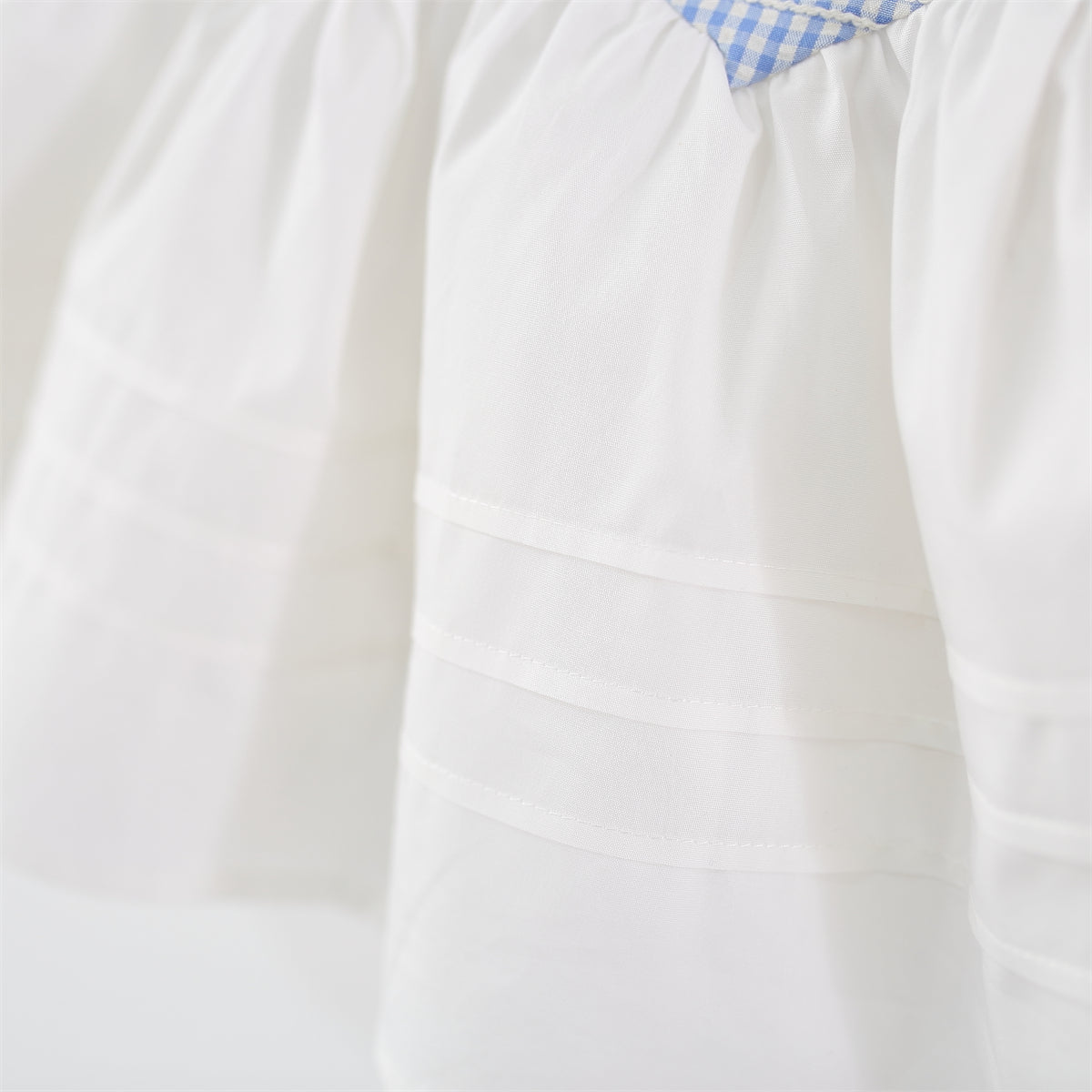 Girls Checked Round Neck Gathered or Pleated A-Line Dress
