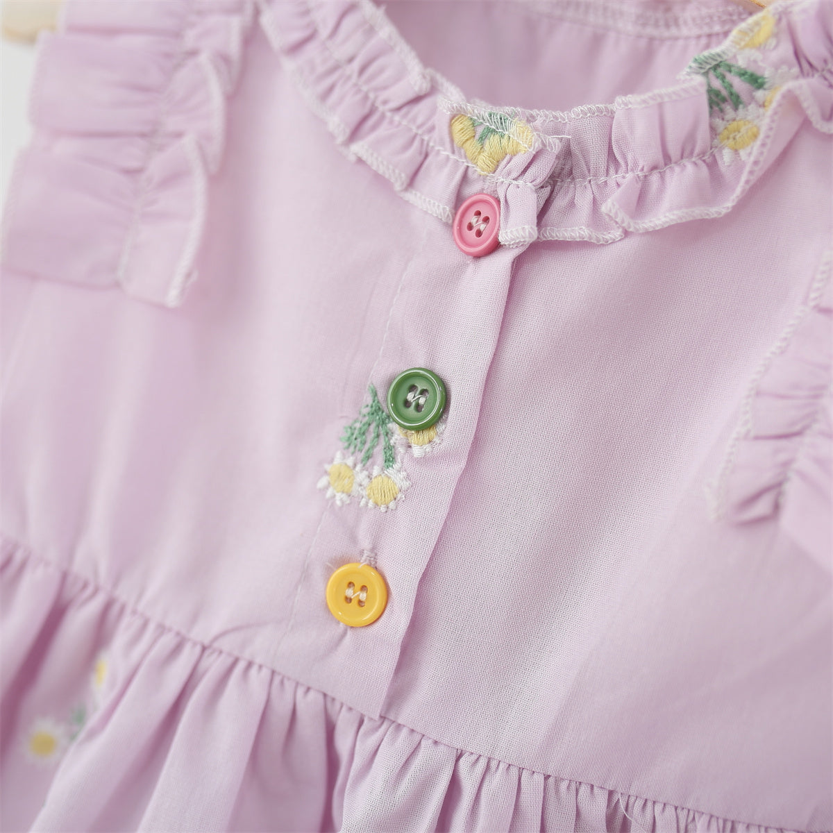 Girls Floral Printed Gathered or Pleated Cotton A-Line Dress