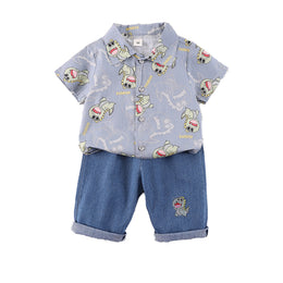 Boys Printed T-shirt With Shorts