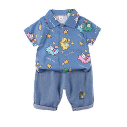 Boys Printed Shirt with Shorts