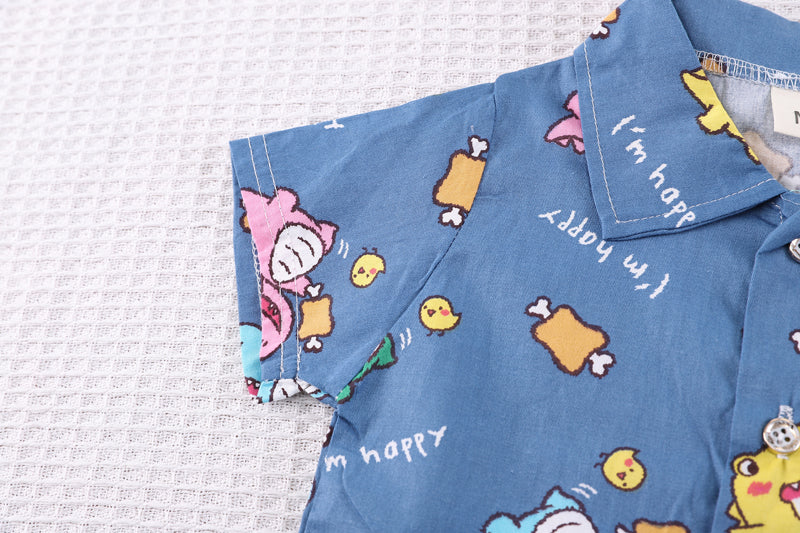Boys Printed Shirt with Shorts