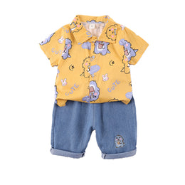Boys Printed Shirt With Shorts