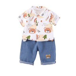 Boys Printed Shirt With Shorts