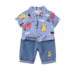 Boys Printed Shirt With Shorts
