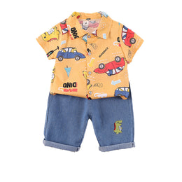 Boys Printed Shirt With Shorts