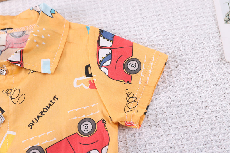 Boys Printed Shirt With Shorts