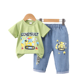 Boys Printed T-shirt With Trousers