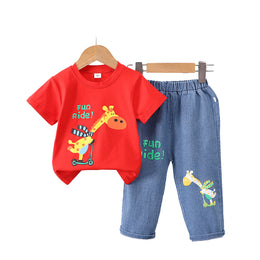 Boys Printed T-shirt with Trousers
