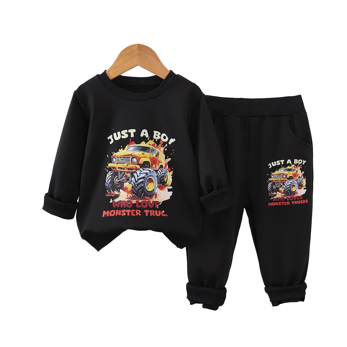 Boys Printed Sweatshirt With Joggers